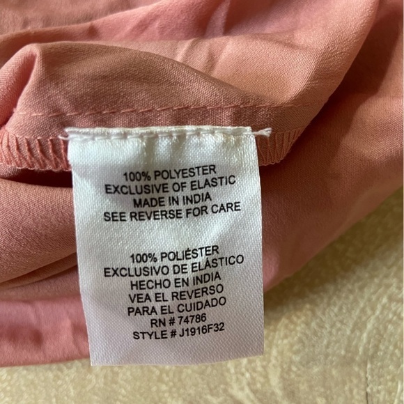 Patrons of Peace Peach Pink Navy Floral Longsleeve Maxi Dress Smock Button Front - Picture 12 of 14